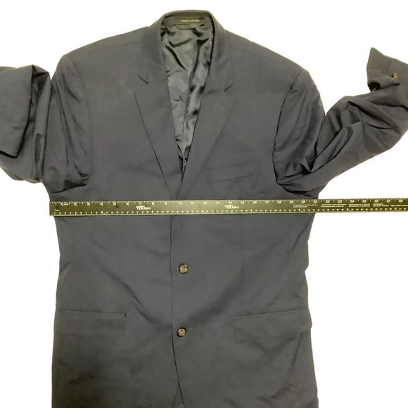 Lauren Ralph Lauren Black Label Wool Blazer Sz 42L Navy Blue Two Button - Picture 5 of 6